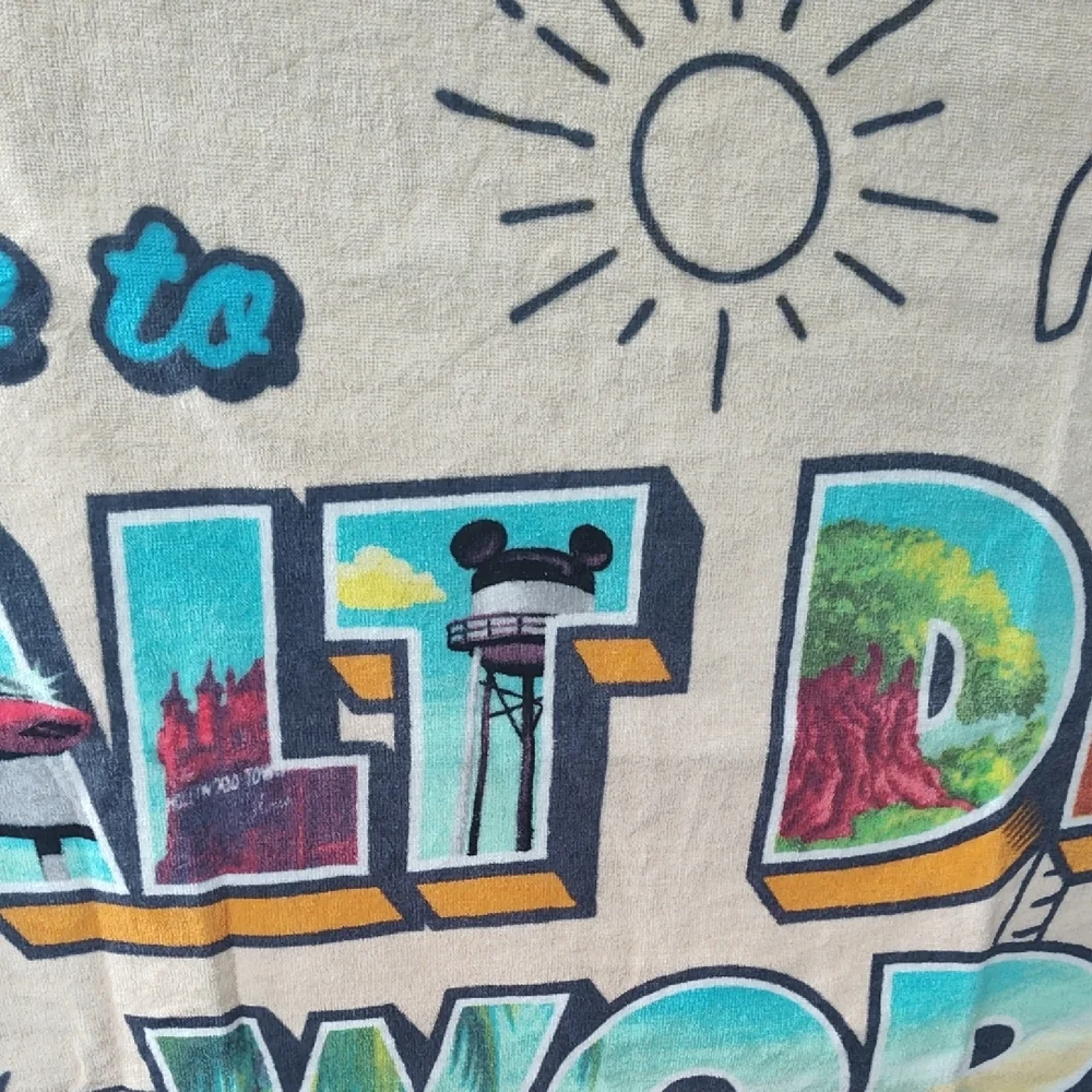 Disney Parks Large Authentic Cotton Collectible Beach Towel